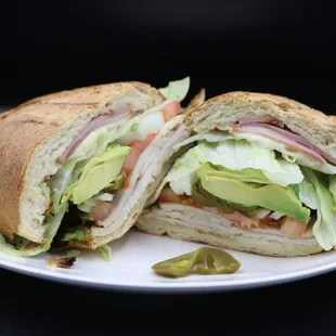 a sandwich cut in half