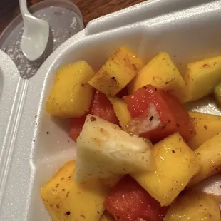 Mostly pineapple on fruit plate