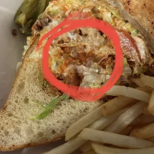 We counted 4 pieces of adobada under the lettuce  .