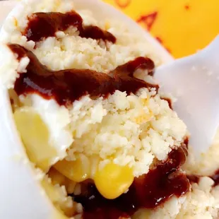 a close up of a bowl of food