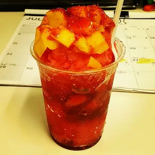 Champagne berry freeze  Strawberries &amp; Mangoes 12oz. My first time trying this ever! Awesome and refreshing, thanks for coming by Conduent!