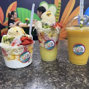 three different types of ice cream