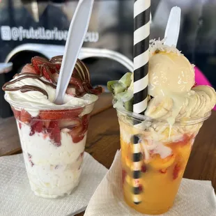 two ice cream sundaes