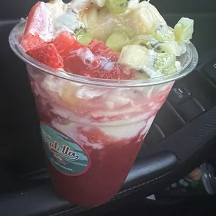 Cholado with blackberry base