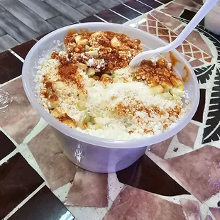 Elotes in a cup