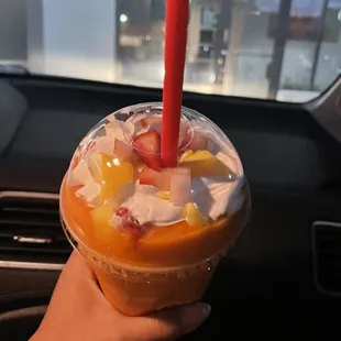 Top of mango smoothie