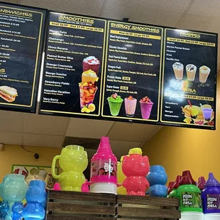 Menu and fun cups!