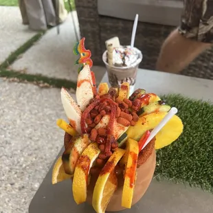 a bowl of fruit and vegetables