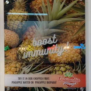 a display of pineapples
