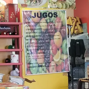 Jugos = juices