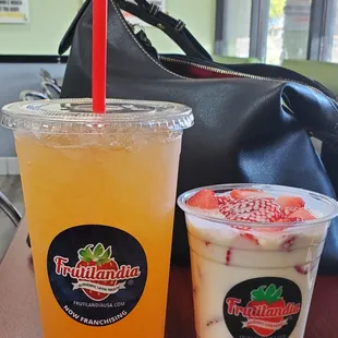 Melon Agua Fresca and Strawberries n Cream