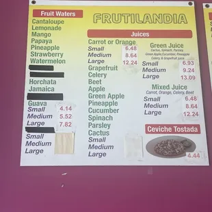 Menu as of 6/2024