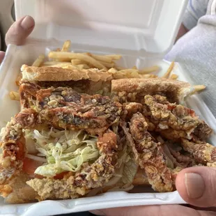 Softshell crab poboy sandwich