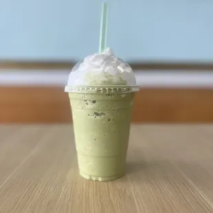 Matcha green tea frappé