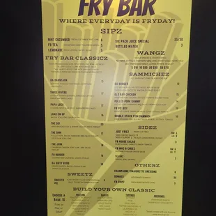 Menu of fresh and beautifully crafted Yinzer comfort foods!