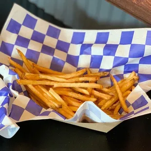 a basket of french fries