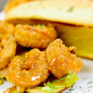 fried shrimp and fries