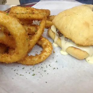 Burger with queso. So good!