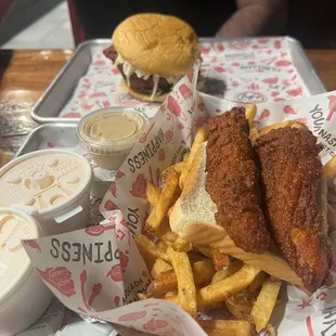 Nashville Fried Chicken Sandwich Tender Plate