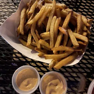 Fries with Buttermilk Ranch and Honey Mustard