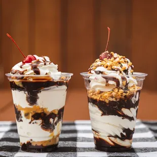 Peanut Butter Sundae, Chocolate Fudge Sundae