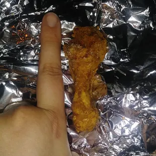 Disgusting horrible miserable excuse for fried chicken. What is this from a baby chicken?!?!