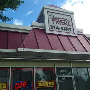 the front of the restaurant