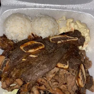 I have the mixed meat plate with rice and macaroni salad was delicious