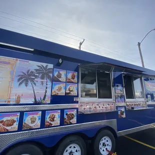 a blue food truck