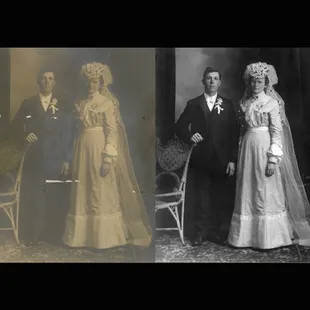 Reversal of the "silvering" effect of an old photograph