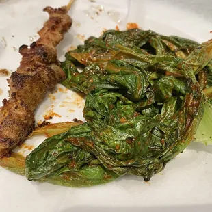 Chicken kebab and vegetable