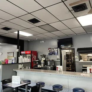 Bar and kitchen area; checkout