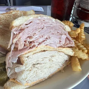 Ham and turkey double decker
