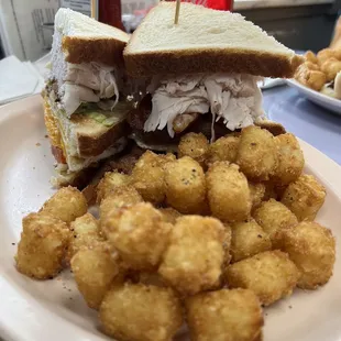 Double decker and Tater Tots