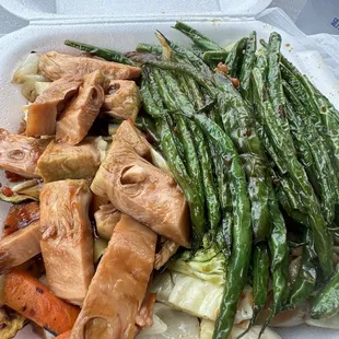 Hawaiian Jackfruit and green bean plate