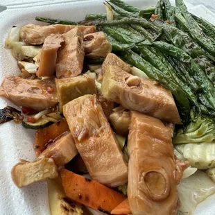 Hawaiian jackfruit (wasn't a fan; needed more overnight marinade)