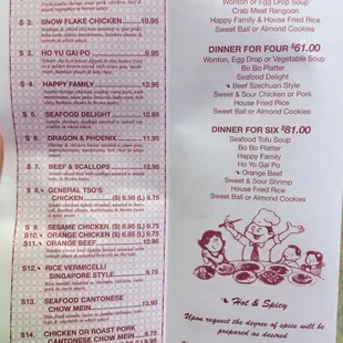 the menu