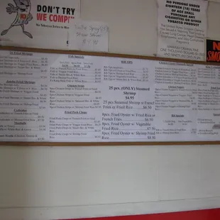 another one of the menu boards (with the many seafood offerings)