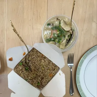 Fried Rice, Curry Chicken