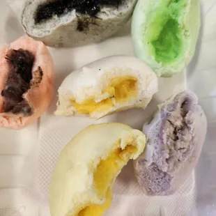 I devoured all  Bao sampler $12 ater tax $13.13 for 6 buns: taro, durian, sesame, redbean, custard 12/4/24