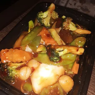 Scallops in garlic sauce