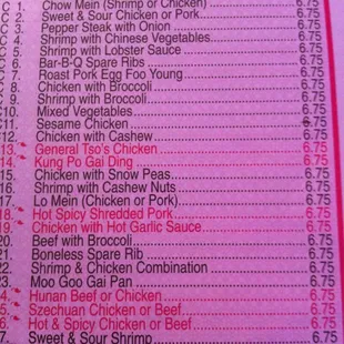 menu