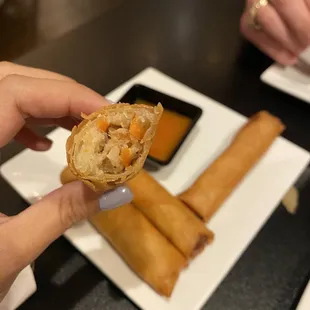 Egg rolls were delicious. It had the same dipping sauce at the Crabby Cream Rolls