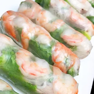 S4. Fresh made spring rolls with our steamed pork slices and shrimp slices, or chose beef or tofu.