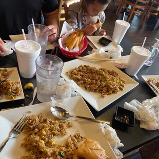 BBQ pork fried rice, Crabby Cream Rolls &amp; Bahn Mee!!! Our favorite meal!!