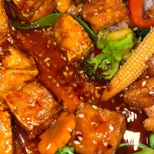 Sesame Tofu with Veggies