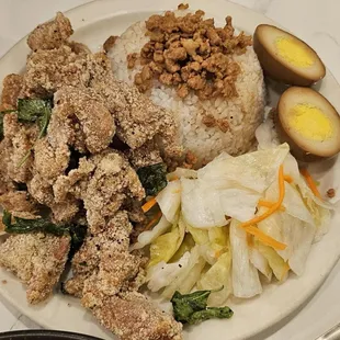 Taiwan popcorn chicken with rice