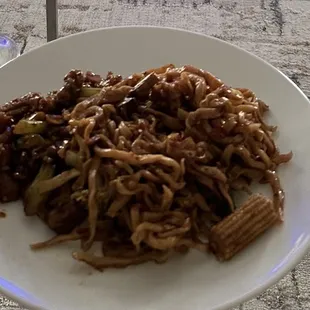 Chow Mein with Kung Po Chicken