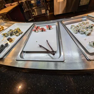 interior, sushi and sashimi