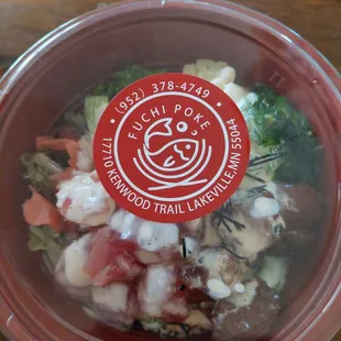 My regular size create your own poke bowl